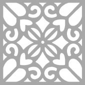 Kalp Detay Karo Stencil Boyama şablonu 30x30 cm, Duvar Stencil, Fayans Stencil, Mobilya Stencil - 1