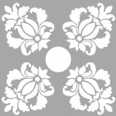 Karo Taç Çiçek Stencil Boyama şablonu 30x30 cm, Duvar Stencil, Fayans Stencil, Mobilya Stencil - 1
