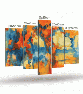 Harmony 5 Parça Kanvas Tablo 135X85 Cm, Kanvas Üzerine Dijital Baskı - 4