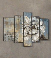 Carribean Blue 5 Parça Kanvas Tablo 135X85 Cm - 2