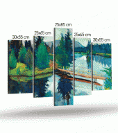Nature 5 Parça Kanvas Tablo 135X85 Cm - 4