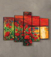 Sunrise 5 Parça Kanvas Tablo 135X85 Cm - 2