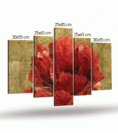 Romantic Rose 5 Parça Kanvas Tablo 135X85 Cm - 4