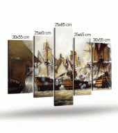 5 Parça Savaş Kanvas Tablo 135X85 Cm - 4