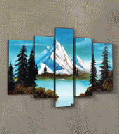Romantic Snow 5 Parça Kanvas Tablo 135X85 Cm - 2