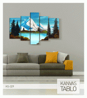 Romantic Snow 5 Parça Kanvas Tablo 135X85 Cm - 3