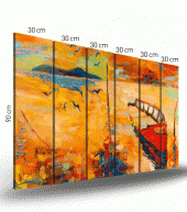 Be The Song 6 Parça Kanvas Tablo 180X90 Cm - 4