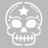 Calavera Stencil Boyama şablonu 30x30 cm, Duvar Stencil, Fayans Stencil, Mobilya Stencil - 1