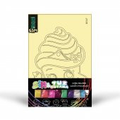KB-347 Cupcake Simli Tuz Boyama Oyunu, Eğitici Aktivite, Kum Boyama Oyunu - 1