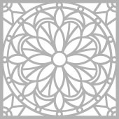 Çiçek Karo 5 Stencil Boyama şablonu 30x30 cm, Duvar Stencil, Fayans Stencil, Mobilya Stencil - 2