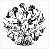 Yuvarlak Çini 3 Stencil Boyama şablonu 30x30 cm, Duvar Stencil, Fayans Stencil, Mobilya Stencil - 1