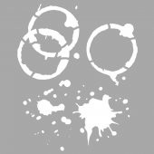 Kahve Lekesi Stencil Boyama şablonu 30x30 cm, Duvar Stencil, Fayans Stencil, Mobilya Stencil - 1