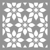 Çiçek Motifi-28 Stencil Boyama şablonu 30x30 cm, Duvar Stencil, Fayans Stencil, Mobilya Stencil - 1