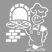 Pizzacı ve Fırın Stencil Boyama şablonu 30x30 cm, Duvar Stencil, Fayans Stencil, Mobilya Stencil - 1