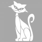 Kedi Motif Stencil Boyama şablonu 30x30 cm, Duvar Stencil, Fayans Stencil, Mobilya Stencil - 1