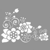 Köşe Çiçek Stencil Boyama şablonu 30x30 cm, Duvar Stencil, Fayans Stencil, Mobilya Stencil - 1