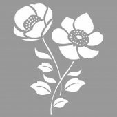 Poppies Stencil Boyama şablonu 30x30 cm, Duvar Stencil, Fayans Stencil, Mobilya Stencil - 1
