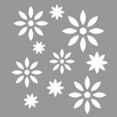 Çiçek Yıldız Desen Stencil Boyama şablonu 30x30 cm, Duvar Stencil, Fayans Stencil, Mobilya Stencil - 1