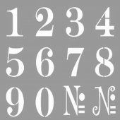 Sayılar Stencil Boyama şablonu 30x30 cm, Duvar Stencil, Fayans Stencil, Mobilya Stencil thumbnail 1