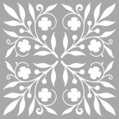 Yapraklar Karo Stencil Boyama şablonu 30x30 cm, Duvar Stencil, Fayans Stencil, Mobilya Stencil - 2