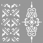 Art İkili Desen Stencil Boyama şablonu 30x30 cm, Duvar Stencil, Fayans Stencil, Mobilya Stencil - 1