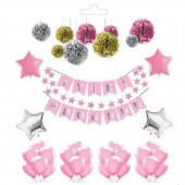Pembe Üzeri Gümüş (Gri) İyiki Doğdun Yazısı - 2