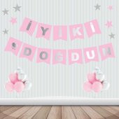 Pembe Üzeri Gümüş (Gri) İyiki Doğdun Yazısı - 1