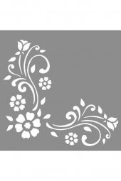 Floral Connie Stencil Boyama şablonu 30x30 cm, Duvar Stencil, Fayans Stencil, Mobilya Stencil - 2