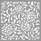 Damla Çiçek Desen Stencil Boyama şablonu 30x30 cm, Duvar Stencil, Fayans Stencil, Mobilya Stencil - 1