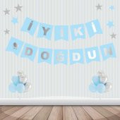 Mavi Üzeri Gümüş (Gri) İyiki Doğdun Yazısı - 1