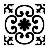 Damask Çiçek Karo Stencil Boyama şablonu 30x30 cm, Duvar Stencil, Fayans Stencil, Mobilya Stencil - 1