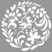 Floral Daire Stencil Boyama şablonu 30x30 cm, Duvar Stencil, Fayans Stencil, Mobilya Stencil - 1