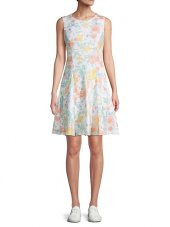 Çiçekli Dar Kesim Elbise (C&K) - 1