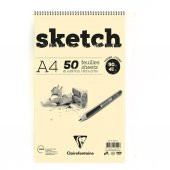 Clairefontaine Ivory Sketch Eskiz Defteri A4 Üstten Spiralli 90 gr. 50 Yaprak - 1