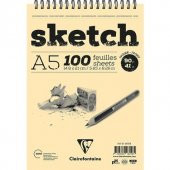 Clairefontaine Ivory Sketch Eskiz Defteri A5 Üstten Spiralli 90 gr. 100 Yaprak - 1