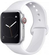 Apple Watch Kordon 2 3 4 5 38 40 mm Kordon Silikon Kayış Beyaz - 1