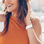 Apple Watch Kordon 2 3 4 5 38 40 mm Kordon Silikon Kayış Beyaz - 4