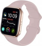 Apple Watch Kordon 2 3 4 5 42 44 mm Kordon Silikon Kayış Pudra - 1