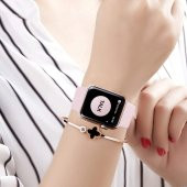 Apple Watch Kordon 2 3 4 5 42 44 mm Kordon Silikon Kayış Pudra - 5