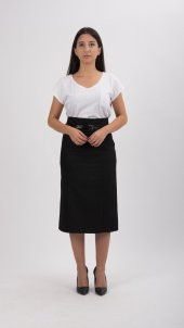 BAYAN KALEM ETEK ŞANEL BOY,75 CM.SORALLİNE,762 SİYAH - 1