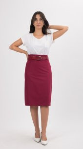 BÜYÜK BEDEN KALEM ETEK,70 CM BOYUNDA ,ASTARLI ETEK,SORALLİNE,747 NARÇİÇEĞİ - 1