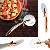 Özel Tasarım Bakır Serisi Pizza Börek Hamur Kesici Dilimleyici Bıçak Silikon Saplı - 2