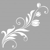 Çiçek Motif-2 Stencil Boyama şablonu 30x30 cm, Duvar Stencil, Fayans Stencil, Mobilya Stencil - 1