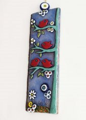 Özel Tasarım Dalda Kuş Nazarlık Seramik Duvar Süsü - 3