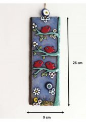 Özel Tasarım Dalda Kuş Nazarlık Seramik Duvar Süsü - 4