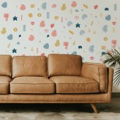 Soyut Küçük Şekil Duvar Stickerı thumbnail 1