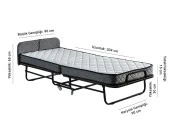 Niron Otel Katlanır Yatak - 90x200 cm Tek Kişilik Yaylı Yatak ve Karyola - 8