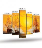 Bad Sea 5 Parça Kanvas Tablo 135X85 Cm - 4