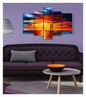 Play With Fire 5 Parça Kanvas Tablo 135X85 Cm - 3