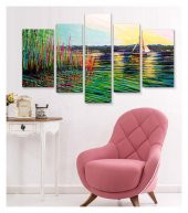 Thinking Out Loud 5 Parça Kanvas Tablo 135X85 Cm - 3